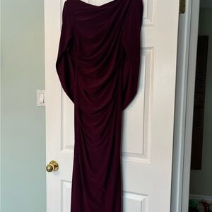Betsy & Adam Elegant Wine Colour Dress